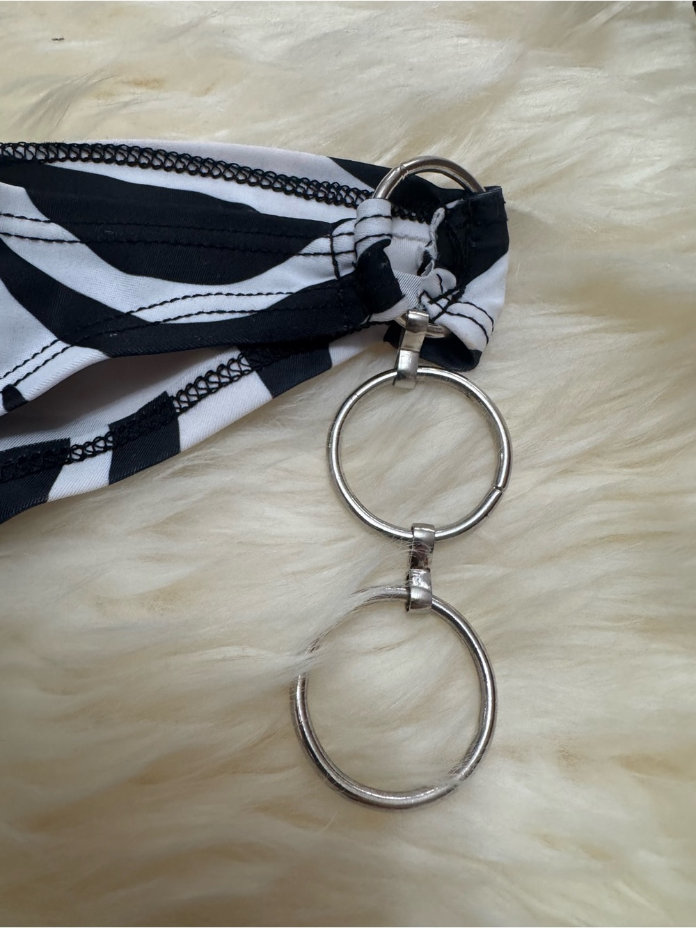 New small zebra bikini y2k festival rave exotic dance wear emo goth gothic - Picture 4 of 12